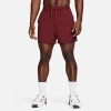 Nike Men's Form Dri-fit Unlined 5" Versatile Shorts In Dark Team Red/black