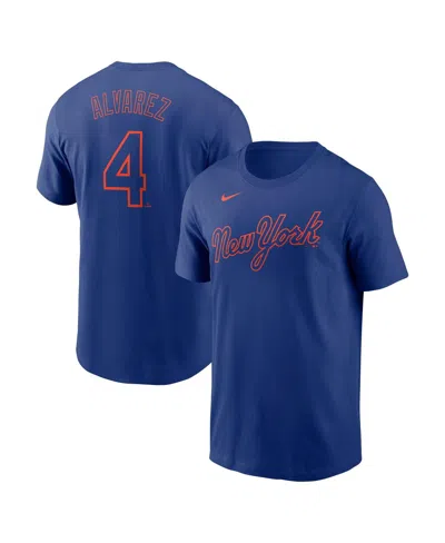 Nike Men's Francisco Alvarez Royal New York Mets Fuse Name Number T-shirt