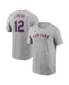 Nike Men's Francisco Lindor Heather Gray New York Mets Fuse Name Number T-shirt In Gray