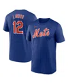 Nike Francisco Lindor Royal New York Mets Legend Name & Number Performance T-shirt In Blue