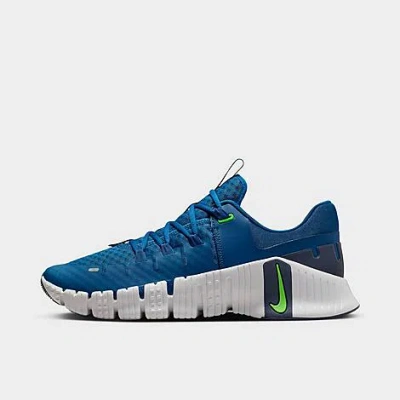 Nike Free Metcon 5 Rubber-trimmed Mesh Sneakers In Blue