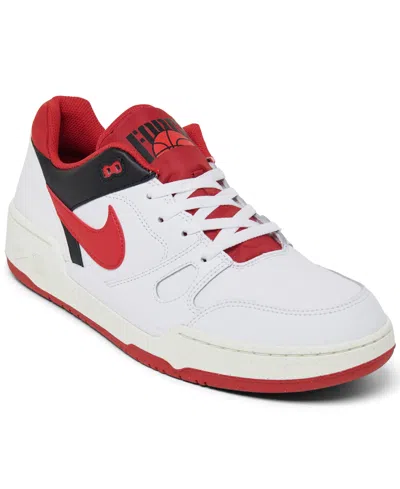 Nike Men's Full Force Low Casual Sneakers From Finish Line In White,mystic Red
