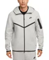 Nike Tech Windrunner Zip Hoodie In Dk Grey Heather,black