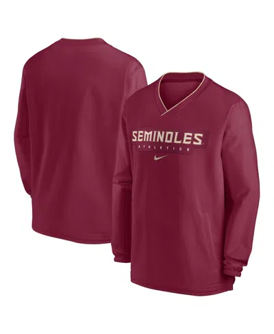 Nike Men's Garnet Florida State Seminoles 2024 Sideline Pullover Windshirt In Burgundy