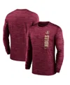 Nike Men's Garnet Florida State Seminoles 2024 Sideline Velocity Performance Long Sleeve T-shirt In Red,cream