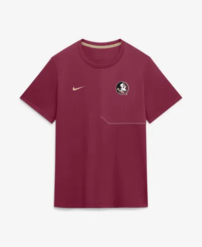Nike Men's Garnet Florida State Seminoles 2026 Sideline Uv Dri-fit Coaches Shirt In Burgundy