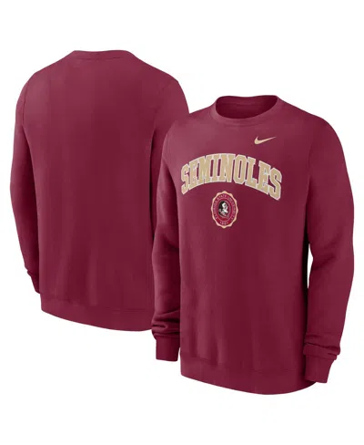 Nike Kids' Men's Garnet Florida State Seminoles Arched Seal Pullover Sweatshirt In Red