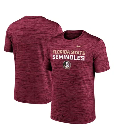 NIKE MEN'S GARNET FLORIDA STATE SEMINOLES CAMPUS CENTER STACK VELOCITY PERFORMANCE T-SHIRT