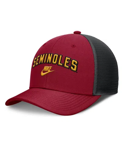 Nike Men's Garnet/black Florida State Seminoles Legacy Arch Rise Performance Trucker Adjustable Hat In Multi