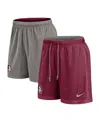 Nike Men's Garnet/heather Gray Florida State Seminoles Player Reversible Shorts In Garnet,heather Gray