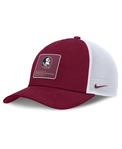 Nike Men's Garnet/white Florida State Seminoles 2025 On-field Rise Engineered Trucker Adjustable Hat In Red