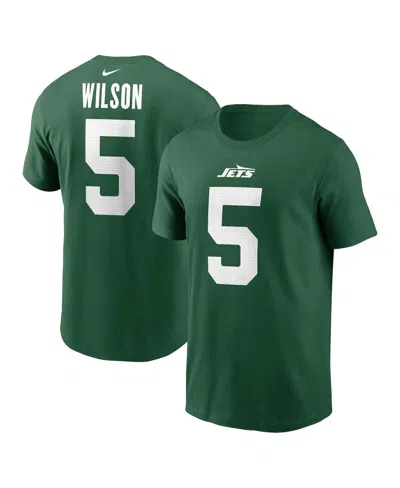 Nike Men's Garrett Wilson Green New York Jets Name Number T-shirt