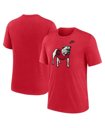 Nike Men's Georgia Bulldogs Blitz Evergreen Legacy Primary Tri-blend T-shirt In Heather Red