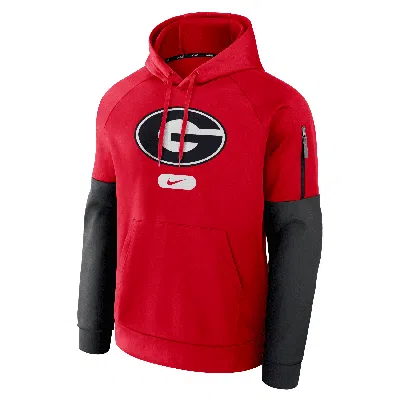 Nike Men's Georgia Bulldogs Fitness Menâs  Therma College Pullover Hoodie In Red