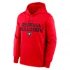 Nike Men's Georgia Team Stacked Menâs  Therma College Pullover Hoodie In Red