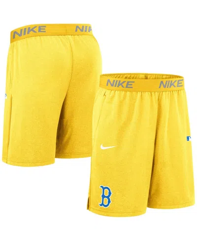 Nike Gold Boston Red Sox Authentic Collection City Connect Performance Knit Shorts In Yellow