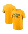 Nike Gold Green Bay Packers Primetime Helmet Essential T-shirt In Yellow