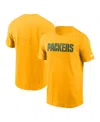 Nike Green Bay Packers Primetime Wordmark Essential  Men's Nfl T-shirt In Gold