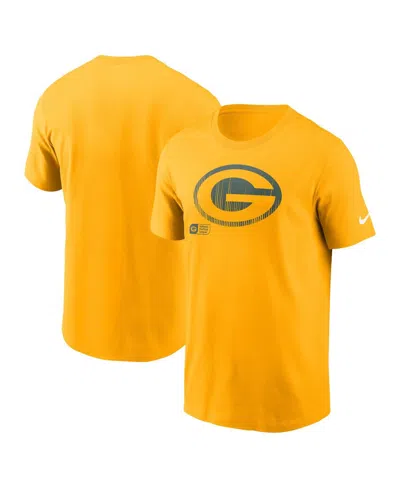 Nike Men's Gold Green Green Bay Packers Faded Essential T-shirt In Yellow