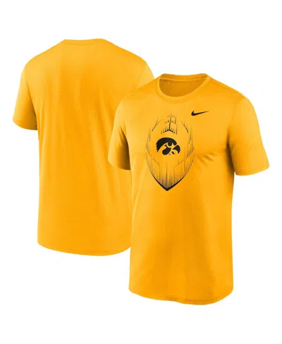 Nike Men's Gold Iowa Hawkeyes Primetime Legend Icon Performance T-shirt In Yellow
