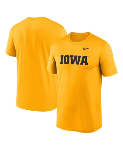 Nike Gold Iowa Hawkeyes Primetime Legend Wordmark T-shirt In Yellow