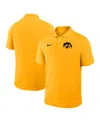 Nike Men's Gold Iowa Hawkeyes Primetime Victory Primary Logo Performance Polo Shirt In Yellow