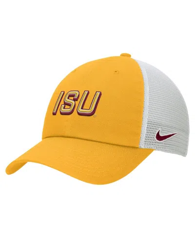 Nike Men's Gold Iowa State Cyclones On-field Club Adjustable Trucker Hat In Yellow