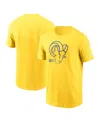 Nike Los Angeles Rams Faded Essential  Men's Nfl T-shirt In Gold