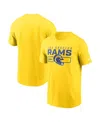 Nike Men's Gold Los Angeles Rams Primetime Helmet Essential T-shirt In Yellow