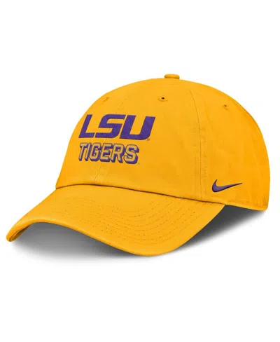 Nike Men's Gold Lsu Tigers 2025 On-field Club Adjustable Hat In Yellow