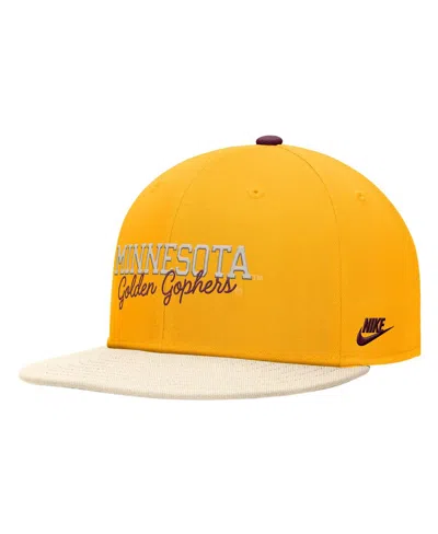 Nike Men's Gold Minnesota Golden Gophers Vintage Script Pro Dri-fit Snapback Hat In Yellow