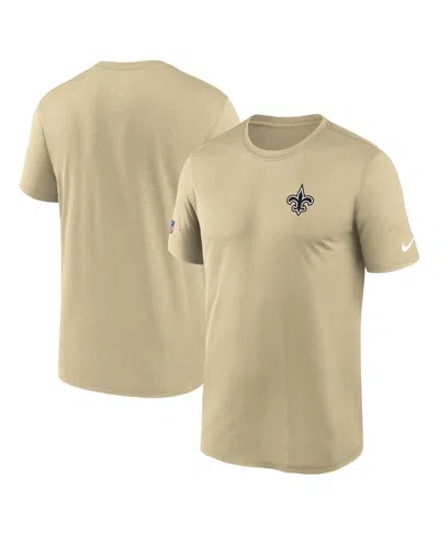 NIKE MEN'S GOLD NEW ORLEANS SAINTS SIDELINE ALT PACK SMALL LOGO LEGEND PERFORMANCE T-SHIRT