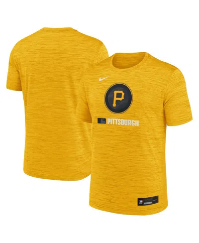 Nike Men's Gold Pittsburgh Pirates 2025 City Connect Authentic Collection Velocity Performance T-shirt In Yellow