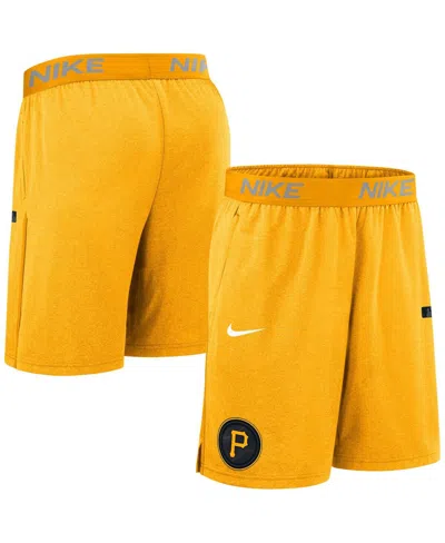 NIKE MEN'S GOLD PITTSBURGH PIRATES AUTHENTIC COLLECTION CITY CONNECT PERFORMANCE KNIT SHORTS