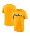 Nike Gold Pittsburgh Steelers Primetime Legend Wordmark Performance T-shirt In Gold