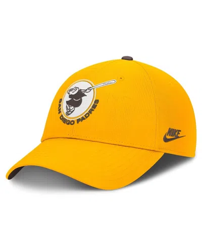 Nike Men's Gold San Diego Padres Cooperstown Club Dri-fit Adjustable Hat In Orange