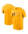Nike Men's Gold Milwaukee Brewers Team Swoosh Lockup T-shirt In Yellow