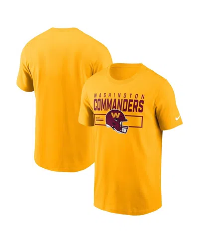 NIKE MEN'S GOLD WASHINGTON COMMANDERS PRIMETIME HELMET ESSENTIAL T-SHIRT