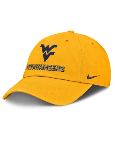 Nike Men's Gold West Virginia Mountaineers 2025 On-field Club Adjustable Hat In Yellow