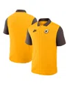 Nike Men's Gold/brown San Diego Padres Cooperstown Collection Color-block Victory Performance Polo Shirt In Yellow