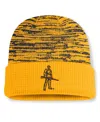 Nike Men's Gold/navy West Virginia Mountaineers Primetime Terra Cuffed Knit Hat In Gold,navy
