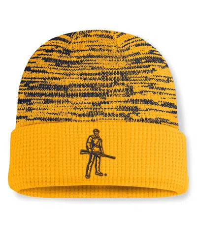 Nike Men's Gold/navy West Virginia Mountaineers Primetime Terra Cuffed Knit Hat In Gold,navy