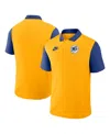 Nike Men's Gold/royal Seattle Mariners Cooperstown Collection Color-block Victory Performance Polo Shirt In Yellow