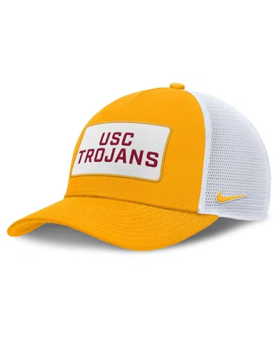 Nike Men's Gold/white Usc Trojans 2025 On-field Rise Patch Trucker Adjustable Hat In Yellow