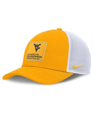 Nike Men's Gold/white West Virginia Mountaineers 2025 On-field Rise Engineered Trucker Adjustable Hat In Multi