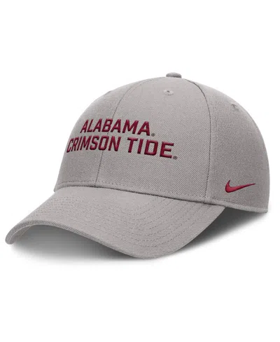 Nike Kids' Men's Gray Alabama Crimson Tide Rise Practice Adjustable Hat In Neutral