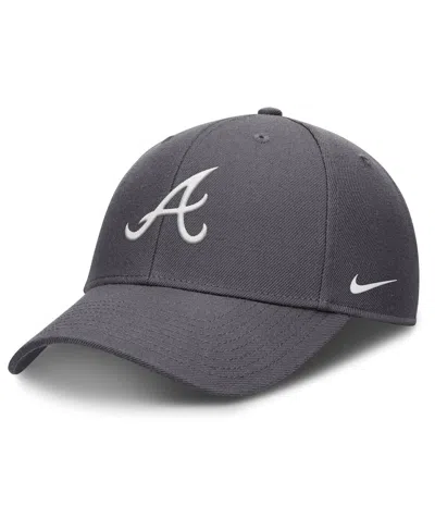 NIKE MEN'S GRAY ATLANTA BRAVES CLUB PERFORMANCE ADJUSTABLE HAT
