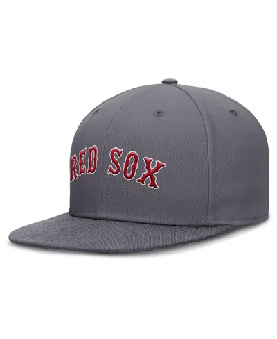 NIKE MEN'S GRAY BOSTON RED SOX PERFORMANCE TRUE FITTED HAT