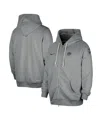 Nike Men's Gray Brooklyn Nets Authentic Standard Issue Full-zip Hoodie Jacket In Gray