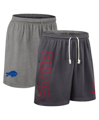 Nike Men's Gray Buffalo Bills Sideline Reversible Performance Shorts In Multi